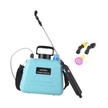Imagem de IEUDNS Pulverizador elétrico de jardim, pulverizador de água de jardinagem, portátil All Final Fuchive Yard Pard com bicos de névoa para lavagem de, 6.5l Blue 26x30cm