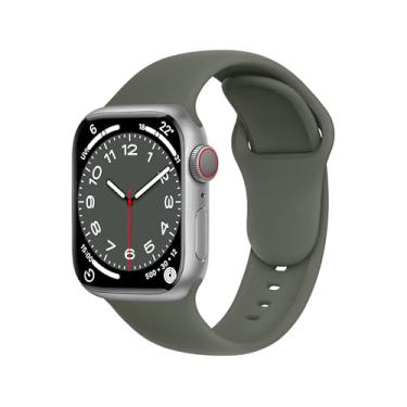Imagem de DONEGANI Pulseira esportiva feminina C1D Ultra 2 de 49 mm, série 10 de 46 mm, 9, 8, 7, 45 mm e 41 mm, SE 6, 5, 4, 44 mm e 40 mm, 3 2 1 42 mm 38 mm iWatch, pulseira masculina de silicone verde militar