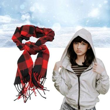 Imagem de Cachecol Inverno Lenço Xadrez Echarpe Unissex Quadriculado - REDSTAR, 
