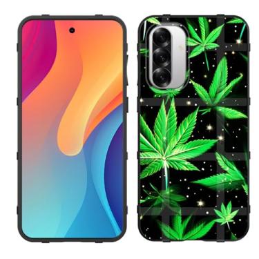 Imagem de GFEWYTJYJ Capa para Galaxy A36 5G / A56 5G, capa protetora de borracha macia TPU flexível com absorção de choque para Samsung Galaxy A36 5G / A56 5G 2025, folhas de maconha