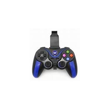 Imagem de Controle Gamer Bluetooth, Compatível com Android, iOS, PC, PS3, Suporte para Celular, Bateria Recarregável 400mAh, Azul
