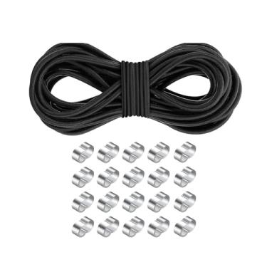 Imagem de Vaveren 10m elástico bungee cordas reboque peças de tira de borracha multifuncional com fivelas de furo duplo para acampar toldo de carga de caiaque