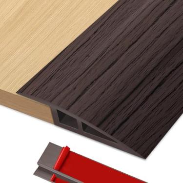 Imagem de EaseThrift Tiras de Transição de Piso Autoadesivas de 72" para Soleira de Porta, Soleira de 3/4'' A 4/5'', Rampas de Soleira para Portas, Redutor de Borda de Rampa para Cadeira de (72 Pol., Noz Preta)