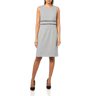 Imagem de Kasper Vestido feminino com acabamento recortado, Lírio branco/preto, 52