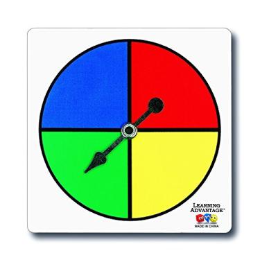 Imagem de LEARNING ADVANTAGE Spinners de quatro cores – Conjunto de 5 – Game Spinner – Escreva On/Wipe Off Surface para vários usos