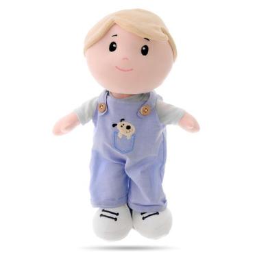 Imagem de Boneco Pelúcia Plush Infantil Menino Pano Gael Antialérgico e Lavável 