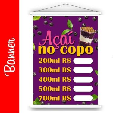 Imagem de Banner Tabela preço Açaí Ref:1  SEM PERSONALIZAÇÃO  Não mancha / desbo