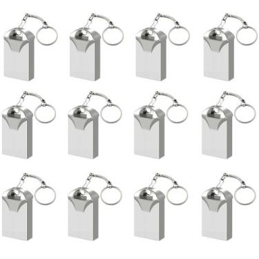 Imagem de Pendrive Mini 32GB Chaveiro Kit 12 Unid Compacto/Resistente p/ Documen