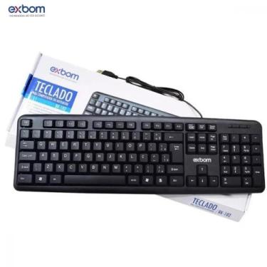 Imagem de Teclado Com Fio USB Padrão Abnt2 Pc Notebook PT-BR Exbom BK-102 - elec