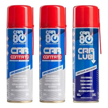 Imagem de Kit Car80 2 Limpa Contato E 1 Desengripante Lubrificante