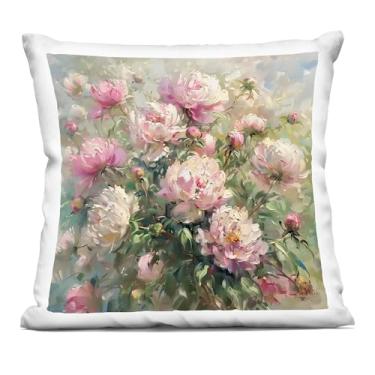 Imagem de Stupell Industries Almofada floral Peony Bunches com estampa interna, 45 x 18 x 45, verde