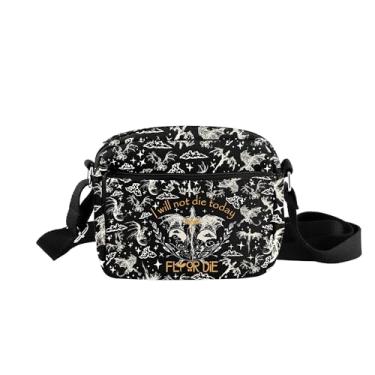 Imagem de TOBGBE Bolsa tiracolo F Wing Book Series Merch I Will Not Die Today Dragon Rider Gifts YA Fantasy Novel, inspirada, bolsa de ombro, I Will Not Die Today Preto H Cb, Tendência