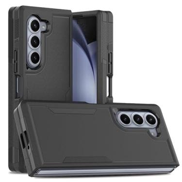 Imagem de HAO RIYLN Capa à prova de choque para Samsung Galaxy Z Fold6, capa antiimpressão digital fosca com proteção de câmera antiderrapante, preta, Z FOLD6