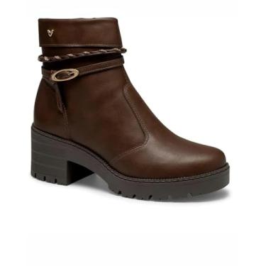 Imagem de Bota Mississipi Feminina de Cano Curto, Marrom, Salto Bloco 6,5cm, Sola Tratorada (Marron Cacau, BR, Adulto, Numérico, 36)