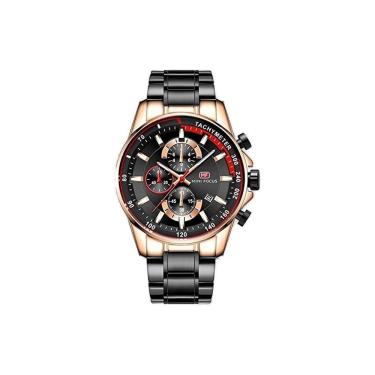 Imagem de Relógio Minifocus Mf0218g à Prova D' Água Pretoto-Dourador