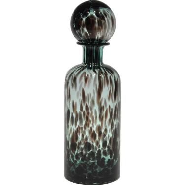 Imagem de Messina Garrafa Decorativa 40X12X12Cm Vidro Verde Com Tampa