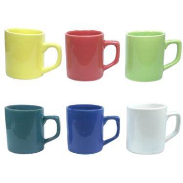 Imagem de Conjunto De Xicara De Cerâmica Colors 85ml 6 Peças