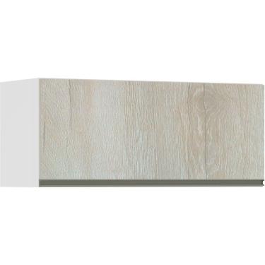 Imagem de Armário Basculante 90cm 1 Porta Branco Polar C/Legno Crema