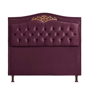 Imagem de Cabeceira Holanda 195cm King Size Estofada Veludo Star Confort Roxo