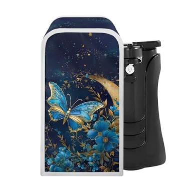 Imagem de TODIYADDU Abridor de lata elétrico Blue Butterfly Capa de abridor de lata floral com armazenamento versátil, capa universal para abridores de latas, adequada para vários tipos de proteção contra