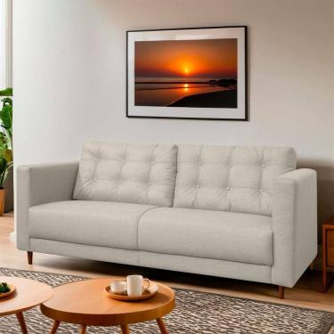 Imagem de Sofá Living Viena 2 Lugares 170cm para Sala Recepção Consultório Linho - SOFA STORE
