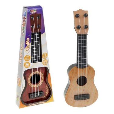 Imagem de Mini Cavaquinho Infantil Brinquedo Violão 4 Cordas Nylon - Art Brink