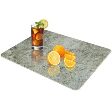 Imagem de VSAR House Tábua de corte de vidro temperado para cozinha, tábua de corte de vidro de 41 x 30 cm com design, pés antiderrapantes, pode ser lavada na lava-louças, resistente ao calor, resistente a