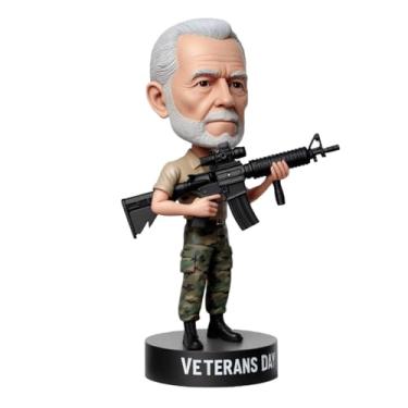 Imagem de Bobblehead militar clássico em camuflagem com rifle feito à mão personalizado da sua foto, presente maravilhoso para militares - casais afiliados ideal para exibir em casas para homenagear o serviço