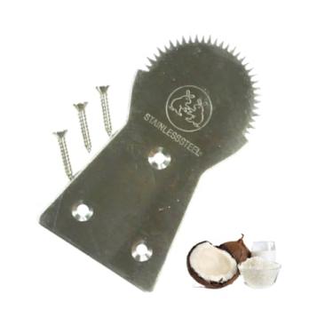 Imagem de Raspador de dentes de ralador de coco Dolphin Ferramentas vintage de cozinha Ferramentas de aço inoxidável à mão Lâmina de ferramentas W 8,9 cm C 5 cm Conjunto 1 peça com parafuso 3