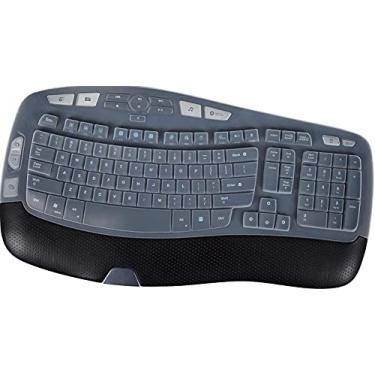 Imagem de Capa de teclado para Logitech K350 MK570 MK550 Capa de teclado para Logitech K350 MK550 MK570 Wireless Wave Teclados Protetores Acessórios, Transparente