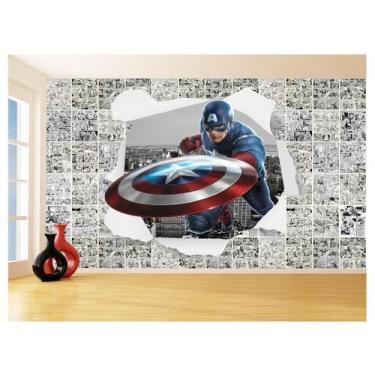 Imagem de Papel De Parede 3D Heróis Página Quadrinhos Hq 3,5M Nhma220 - Você Dec