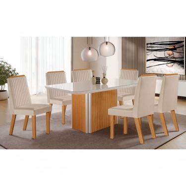 Imagem de Mesa Londres 180x90 6 Cadeiras Riviera - Lj Móveis