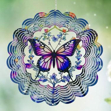 Imagem de VorFor Cata-Ventos Borboleta Para Áreas Externas, Cata-Vento De 12 Polegadas Quintal E Jardim, 3D Presente Mãe/Amigo/Namorado/Esposa/Avó, Decoração Jardim Ao Ar Livre, Arte Cinética