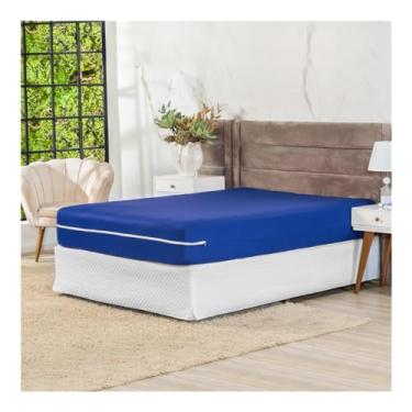Imagem de Capa de Colchão Casal Padrão em Malha Gel Elasticada Com Zíper (Royal)