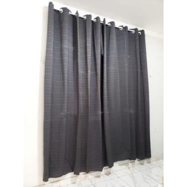 Imagem de Cortina Rústica Lisa - 2.60 x 3.60 m - MAIS CONFORTO, Cinza