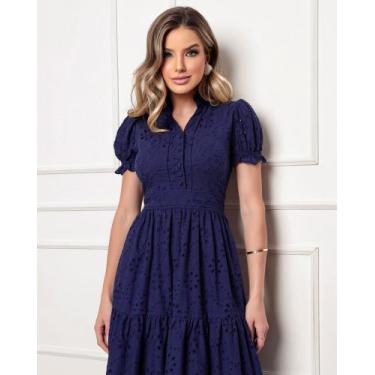 Imagem de Vestido tulum azul marinho feminino -tamanho m - LA LEECE 
