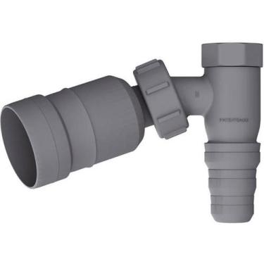 Imagem de Adaptador articulado 45 cinza c/ retencao p/ maquina de lavar roupa e 