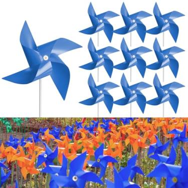 Imagem de Tsocent 150 Peças De Cata-Ventos, Cata-Ventos Brinquedo E Lembrancinhas Festa Para Crianças, Decorativos Áreas Externas Jardim (Azul Escuro)