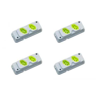 Imagem de Kit C/4 - Tomada Barra Fiolux Dupla 20A 2 Polos+Terra C...