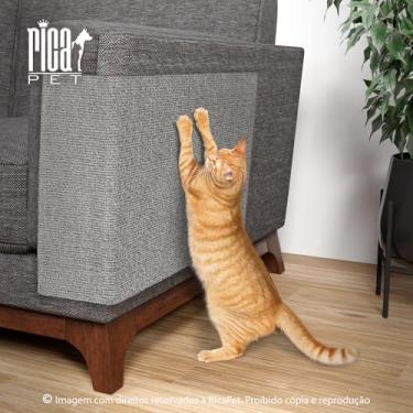 Imagem de Arranhador E Protetor De Sofá Adesivo Para Gatos Carpete Cama Box Parede Premium (Cinza, 120x50)