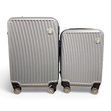 Imagem de Kit 2 Malas de Viagem ABS Cor Prata com Segredo de Segurança
