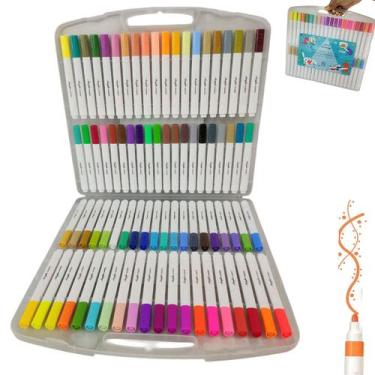 Imagem de Canetinha Caneta Marcador 80 Cores Tinta Acrilica A Prova dAgua Perman