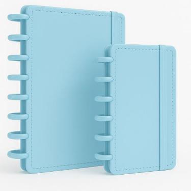 Imagem de Kit 2 Caderno Inteligente Azul Planner Agenda A5 A6 com Elástico e Dis