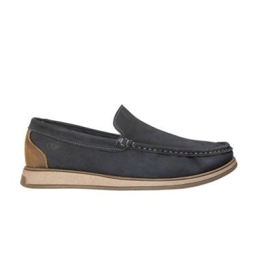 Imagem de Mocassim Masc Active Urban Nobuk Azul - Cód 252301-003 - Democrata, 40