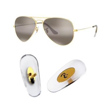 Imagem de HiCycle2 Almofadas de nariz de substituição de 16 mm para óculos de sol Ray Ban Aviator RB3025 RB3016 RB3447 Kits de reparo de óculos de sol (dourado)