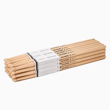 Imagem de AQJUNONG Baquetas de bateria 5B, 12 pares de baquetas 5B, baquetas clássicas de madeira de bordo americano, baquetas 5B para bateria acústica e conjunto eletrônico.