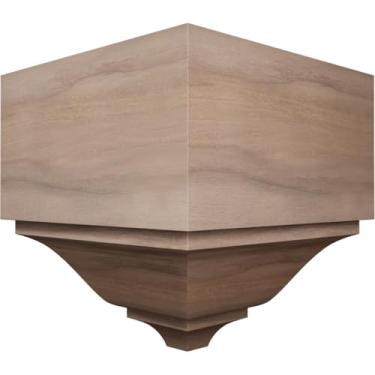 Imagem de 6 cm P x 14 cm A x 14 cm A x 13 cm (L) Bloco de moldagem de coroa externa universal de grau de mancha de madeira maciça americana para perfis de até 7 cm A x 6 cm, nogueira