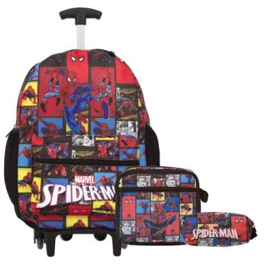 Imagem de Mochila Infantil Masculina Rodinha Spider Man Juvenil Grande - TOYS 2U