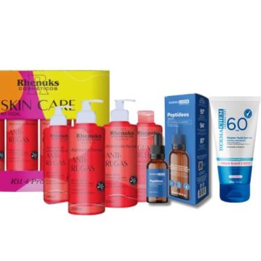 Imagem de Kit Skincare Anti rugas + Serum Peptídeos + Protetor Solar FPS60