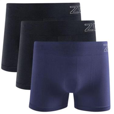 Imagem de Kit 3 Cuecas Boxer Masculina Zee Rucci Microfibra Sem Costura Lisa - Z